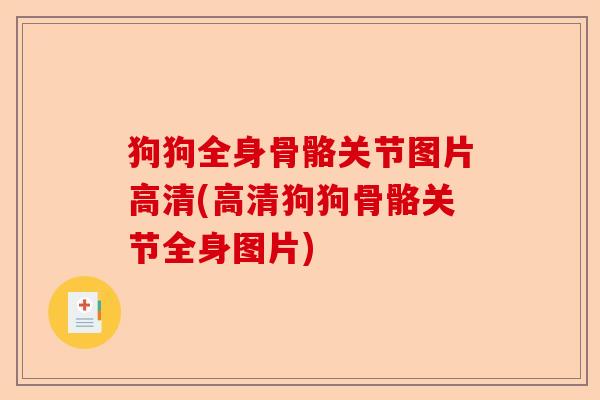 狗狗全身骨骼关节图片高清(高清狗狗骨骼关节全身图片)