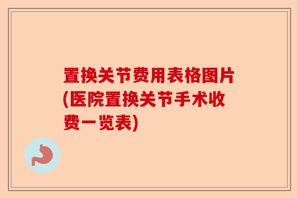 置换关节费用表格图片(医院置换关节手术收费一览表) 置换关节费用表格图片(医院置换关节手术收费一览表)