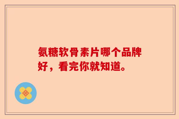 氨糖软骨素片哪个品牌好，看完你就知道。