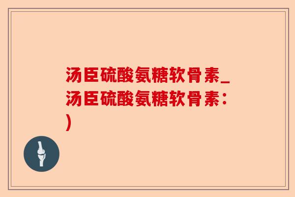 汤臣硫酸氨糖软骨素_汤臣硫酸氨糖软骨素：)