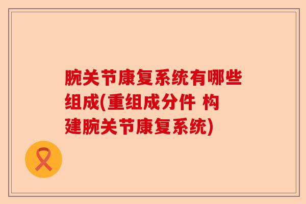 腕关节康复系统有哪些组成(重组成分件 构建腕关节康复系统)