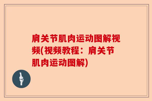 肩关节肌肉运动图解视频(视频教程：肩关节肌肉运动图解)