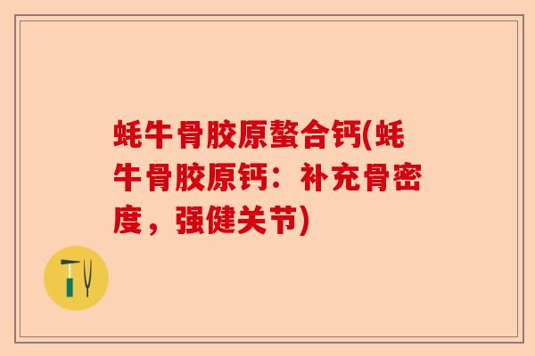 蚝牛骨胶原螯合钙(蚝牛骨胶原钙：补充骨密度，强健关节)