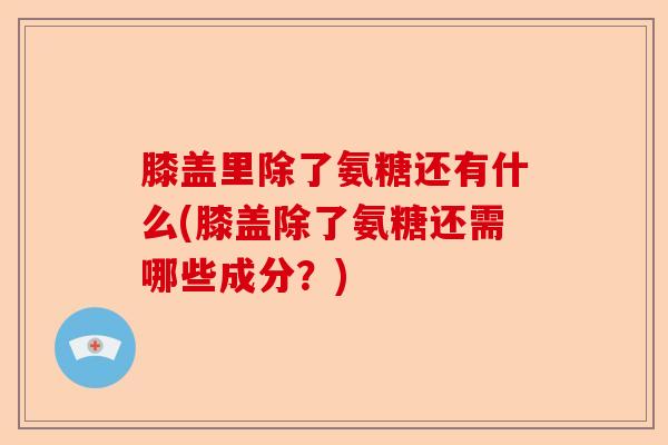 膝盖里除了氨糖还有什么(膝盖除了氨糖还需哪些成分？)