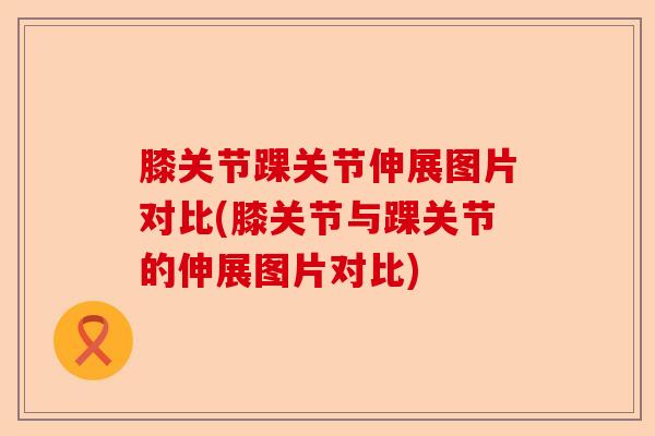 膝关节踝关节伸展图片对比(膝关节与踝关节的伸展图片对比)