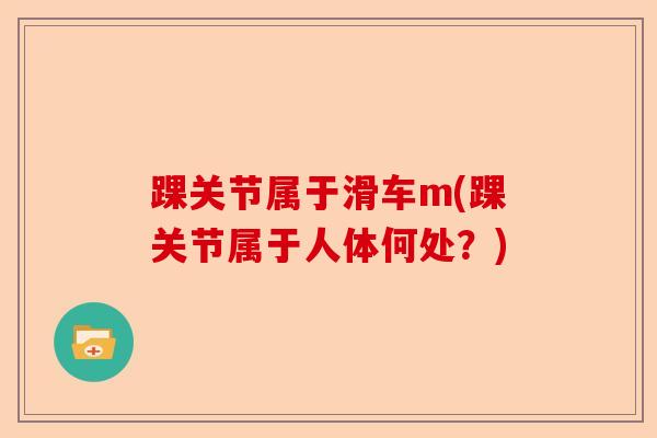 踝关节属于滑车m(踝关节属于人体何处？)
