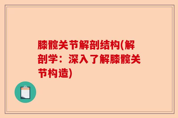 膝髋关节解剖结构(解剖学：深入了解膝髋关节构造)