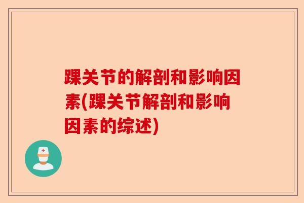 踝关节的解剖和影响因素(踝关节解剖和影响因素的综述)