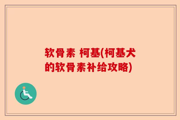软骨素 柯基(柯基犬的软骨素补给攻略)