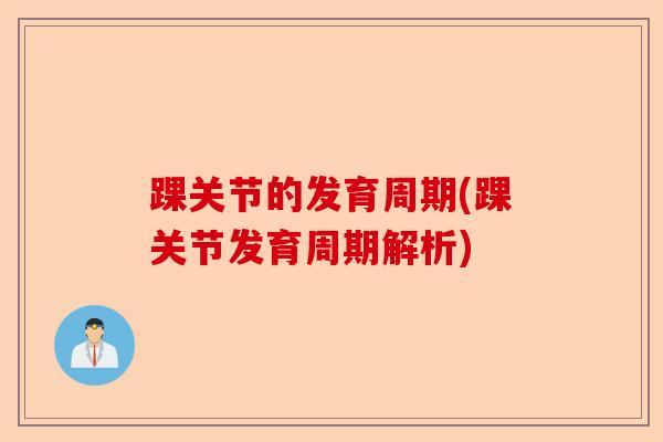 踝关节的发育周期(踝关节发育周期解析)