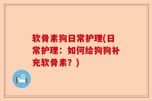 软骨素狗日常护理(日常护理：如何给狗狗补充软骨素？)
