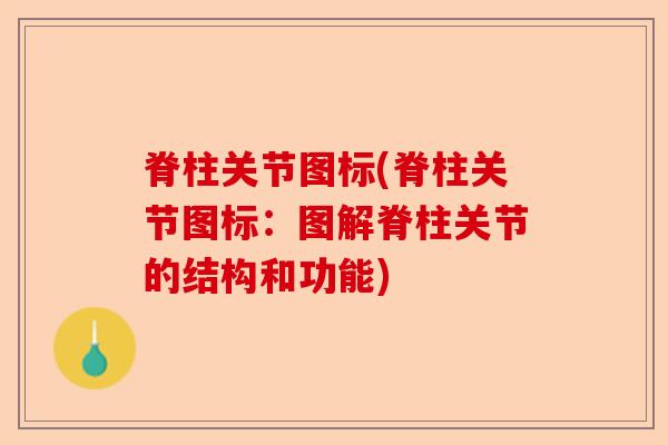 脊柱关节图标(脊柱关节图标：图解脊柱关节的结构和功能)