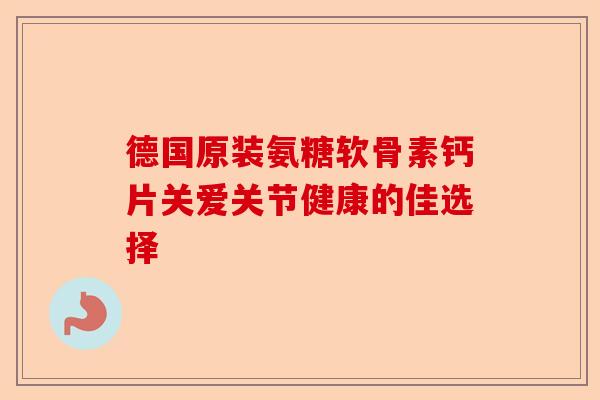 德国原装氨糖软骨素钙片关爱关节健康的佳选择