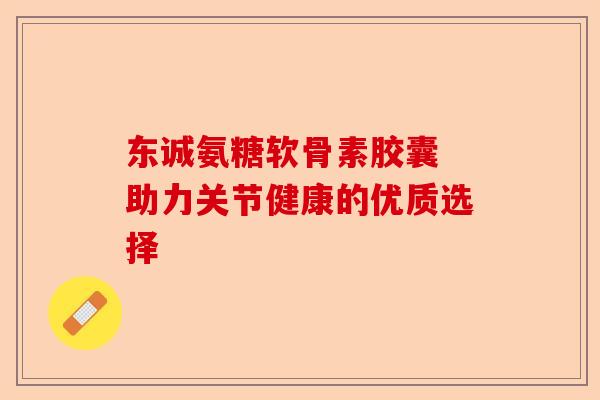 东诚氨糖软骨素胶囊 助力关节健康的优质选择
