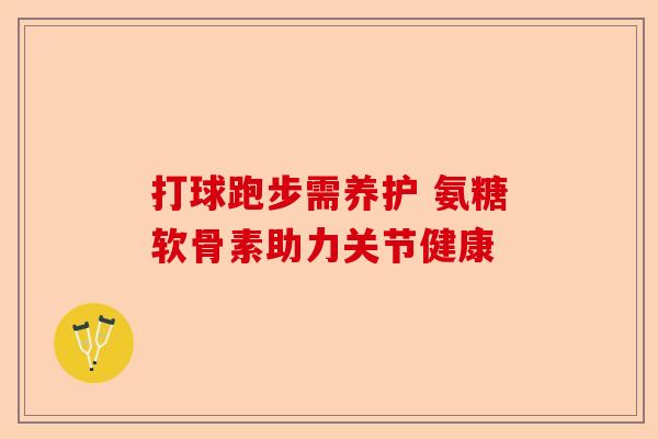 打球跑步需养护 氨糖软骨素助力关节健康