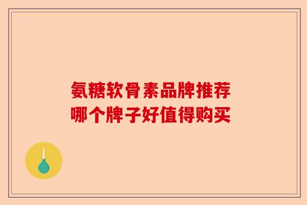 氨糖软骨素品牌推荐 哪个牌子好值得购买