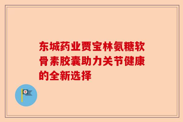 东城药业贾宝林氨糖软骨素胶囊助力关节健康的全新选择