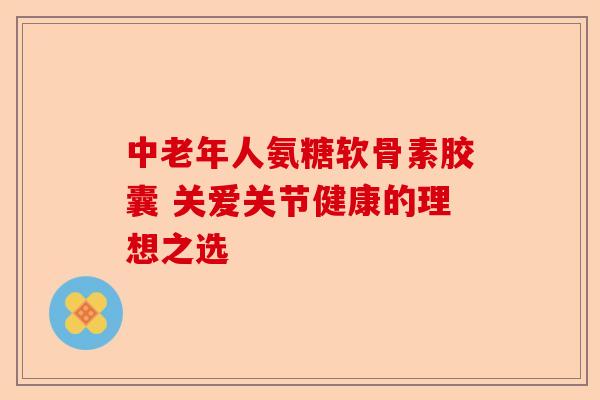 中老年人氨糖软骨素胶囊 关爱关节健康的理想之选