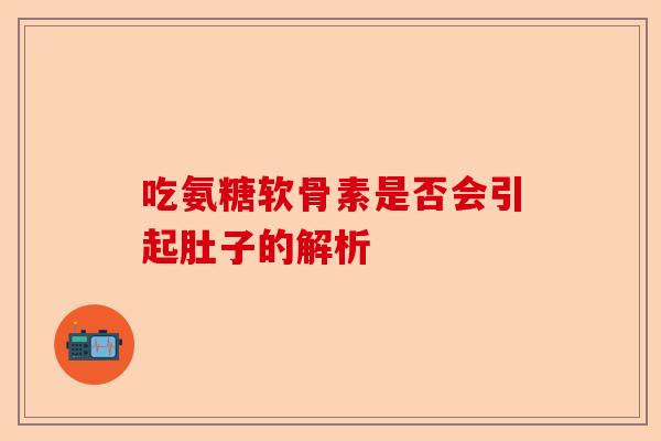 吃氨糖软骨素是否会引起肚子的解析