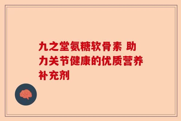 九之堂氨糖软骨素 助力关节健康的优质营养补充剂 九之堂氨糖软骨素 助力关节健康的优质营养补充剂