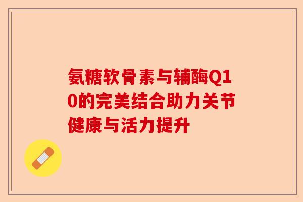 氨糖软骨素与辅酶Q10的完美结合助力关节健康与活力提升