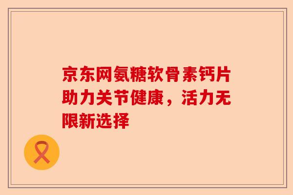 京东网氨糖软骨素钙片助力关节健康，活力无限新选择