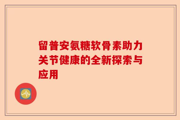 留普安氨糖软骨素助力关节健康的全新探索与应用