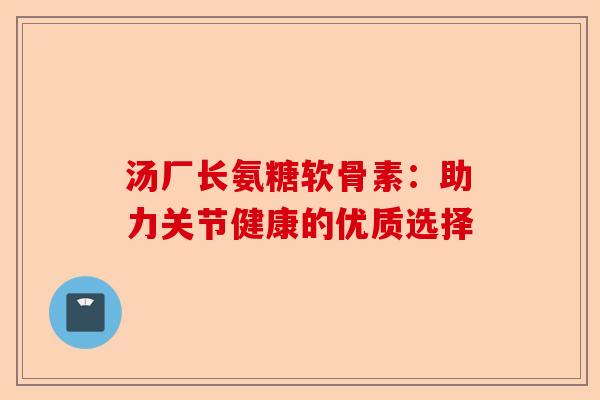 汤厂长氨糖软骨素：助力关节健康的优质选择