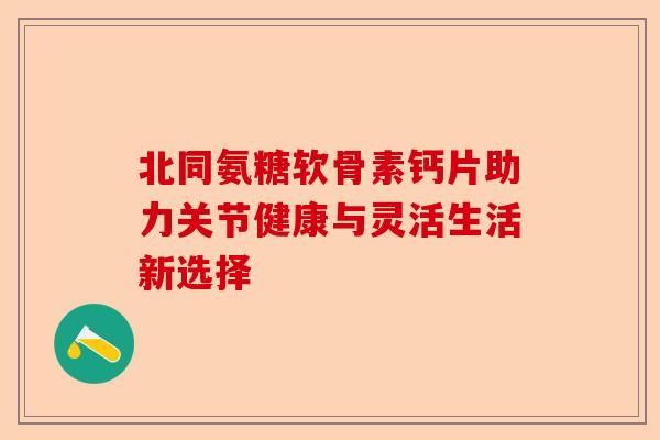 北同氨糖软骨素钙片助力关节健康与灵活生活新选择 北同氨糖软骨素钙片助力关节健康与灵活生活新选择