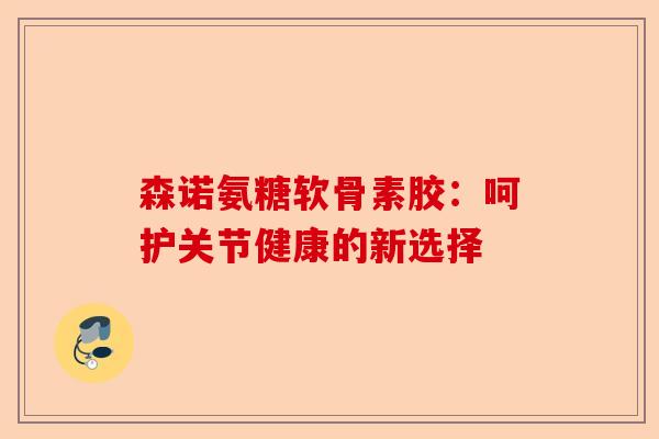 森诺氨糖软骨素胶：呵护关节健康的新选择