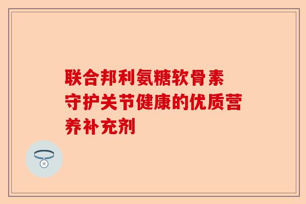 联合邦利氨糖软骨素 守护关节健康的优质营养补充剂
