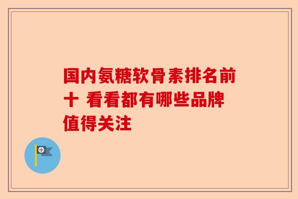 国内氨糖软骨素排名前十 看看都有哪些品牌值得关注