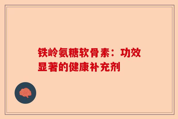 铁岭氨糖软骨素：功效显著的健康补充剂