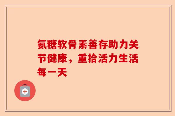 氨糖软骨素善存助力关节健康，重拾活力生活每一天