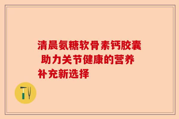 清晨氨糖软骨素钙胶囊 助力关节健康的营养补充新选择