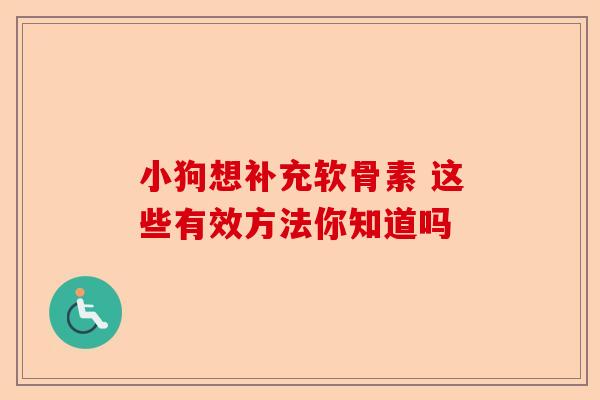 小狗想补充软骨素 这些有效方法你知道吗 小狗想补充软骨素 这些有效方法你知道吗