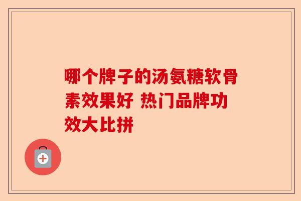 哪个牌子的汤氨糖软骨素效果好 热门品牌功效大比拼 哪个牌子的汤氨糖软骨素效果好 热门品牌功效大比拼