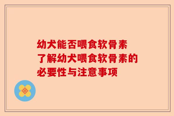 幼犬能否喂食软骨素 了解幼犬喂食软骨素的必要性与注意事项