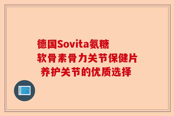 德国Sovita氨糖软骨素骨力关节保健片 养护关节的优质选择 德国Sovita氨糖软骨素骨力关节保健片 养护关节的优质选择