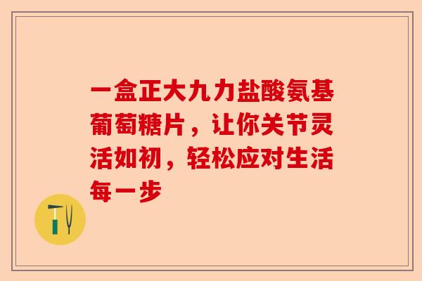 一盒正大九力盐酸氨基葡萄糖片，让你关节灵活如初，轻松应对生活每一步