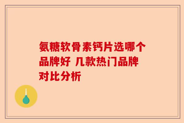 氨糖软骨素钙片选哪个品牌好 几款热门品牌对比分析