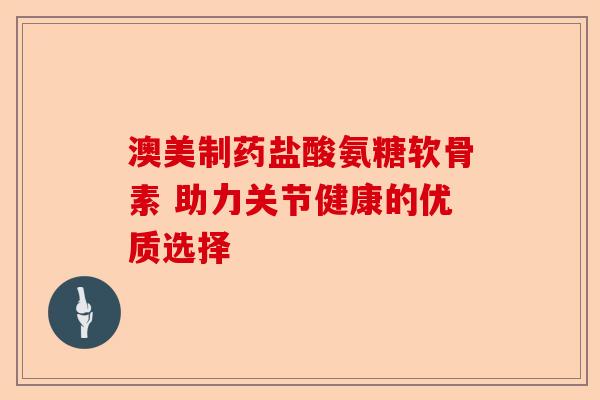 澳美制药盐酸氨糖软骨素 助力关节健康的优质选择