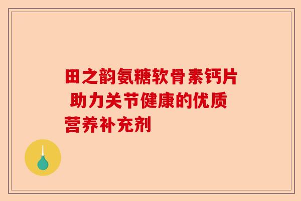 田之韵氨糖软骨素钙片 助力关节健康的优质营养补充剂