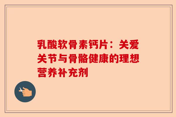 乳酸软骨素钙片:关爱关节与骨骼健康的理想营养补充剂 乳酸软骨素钙片:关爱关节与骨骼健康的理想营养补充剂