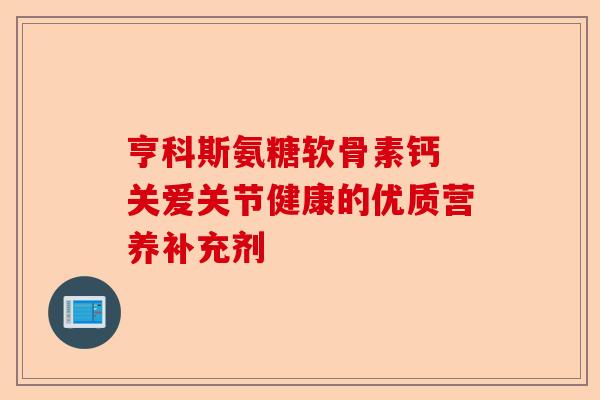 亨科斯氨糖软骨素钙 关爱关节健康的优质营养补充剂