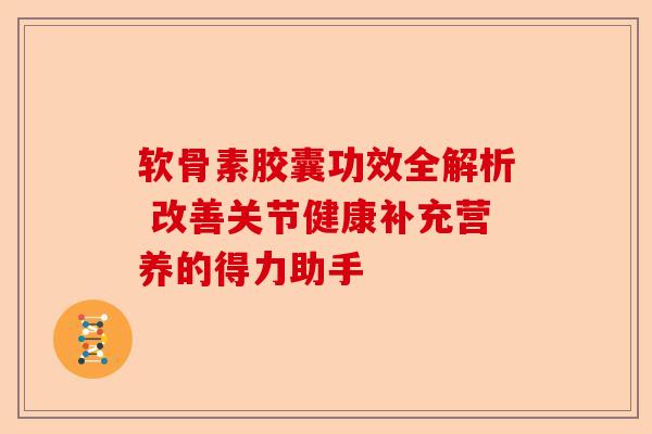 软骨素胶囊功效全解析 改善关节健康补充营养的得力助手